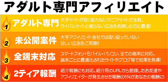 アダルト専門のアフィリエイト